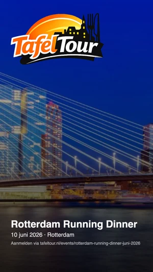 Voorbeeld Instagram/WhatsApp Story voor Running Dinner Rotterdam
